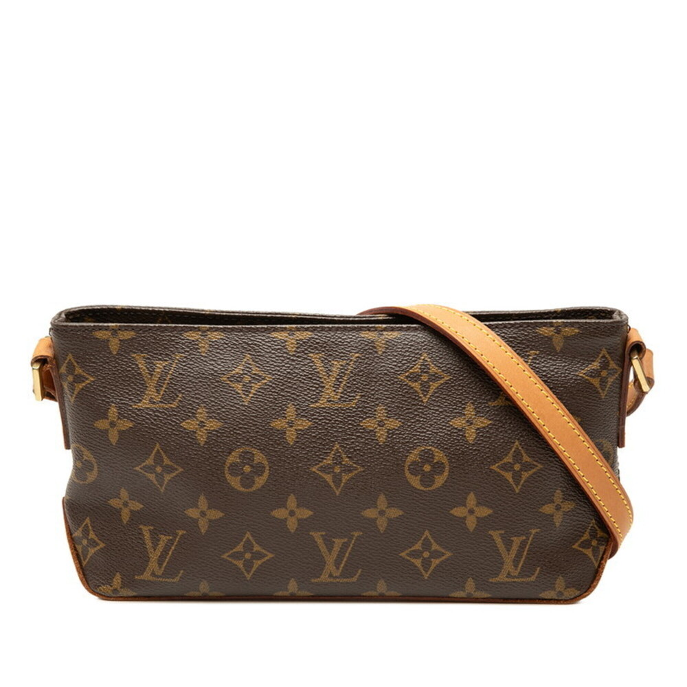 Louis Vuitton Monogram Trotteur Crossbody Shoulder Bag M51240 Brown Leather W...